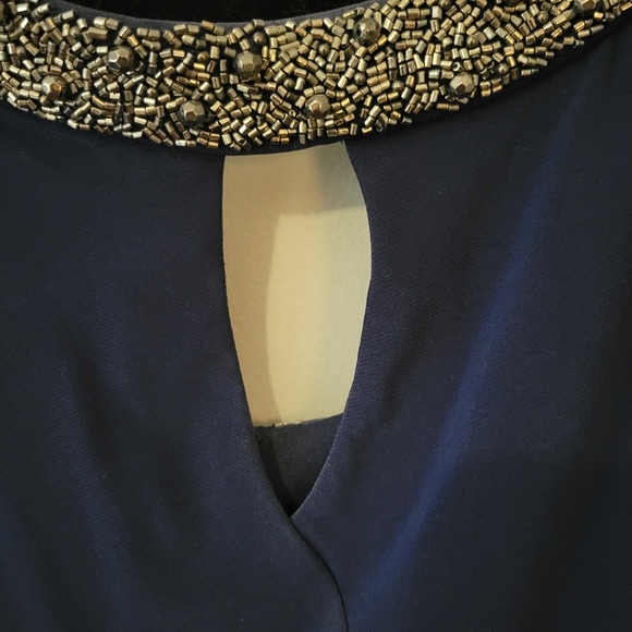 Alex Evenings Women's Royal Blue Embellished Beaded Formal Mini Dress. Size 14 - Picture 5 of 6